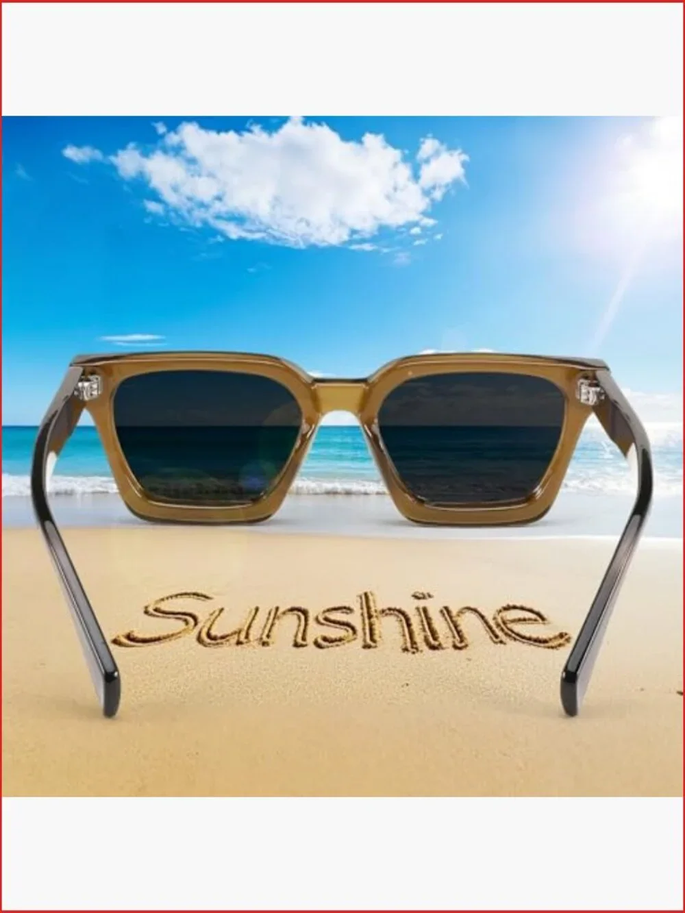 Chunky Square Polarized Sunglasses Rectangle UV400 Protection Thick Frame
